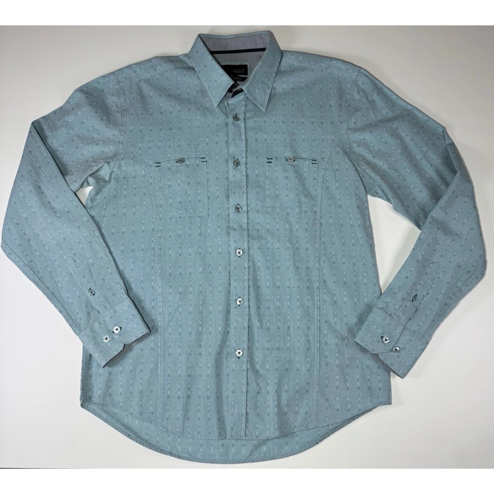 Eight X Premium Men's XL Long Sleeve Slim Fit Button-Up‎ Shirt Geometric Pattern